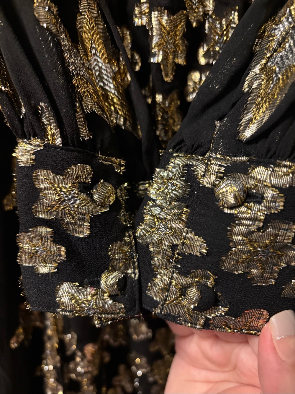 NWT LoveShackFancy Aneesha Black Gold Star Cutout Maxi Dress M - Picture 12 of 14